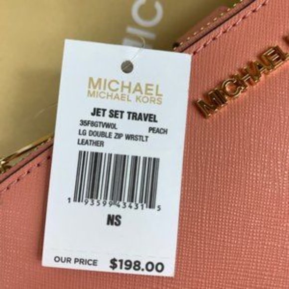 ❤️Michael Kors DoubleZip Wallet Wristlet Peach - Picture 7 of 7